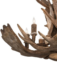 33" Wide Antlers Moose 10 Light Chandelier - Ozark Cabin Décor, LLC