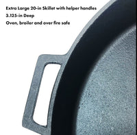 20 - in Cast Iron Double Handled Skillet - Ozark Cabin Décor, LLC
