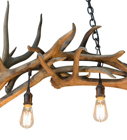 69" Long Antlers Elk 8 Light Oblong Chandelier - Ozark Cabin Décor, LLC