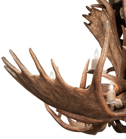64" Wide Antlers Moose 12 Light Chandelier - Ozark Cabin Décor, LLC