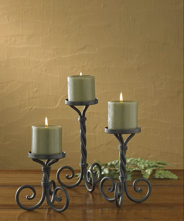 Scroll Pillar Holder Set of 3 - Ozark Cabin Décor, LLC