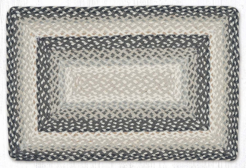 Gray, Sand, & Ivory Braided Rug - Oblong - Ozark Cabin Décor, LLC