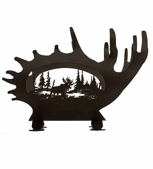 24"W Moose Antler Log Holder - Ozark Cabin Décor, LLC