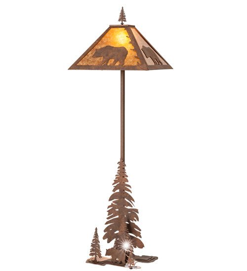 77" High Lone Bear W/Lighted Base Floor Lamp - Ozark Cabin Décor, LLC