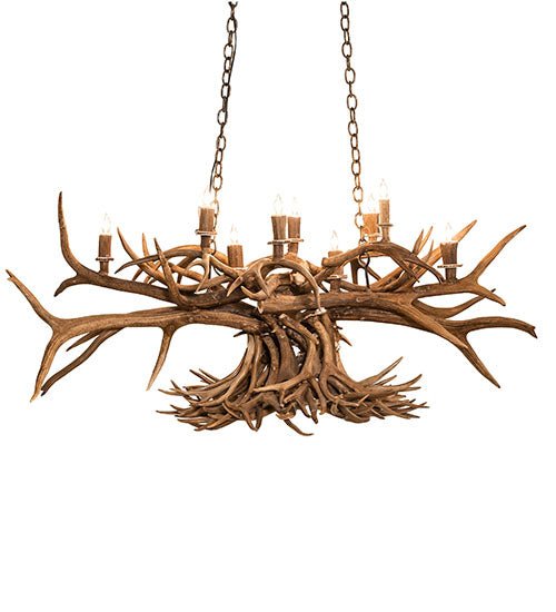 50" Long Antlers 10 Light Oblong Chandelier - Ozark Cabin Décor, LLC