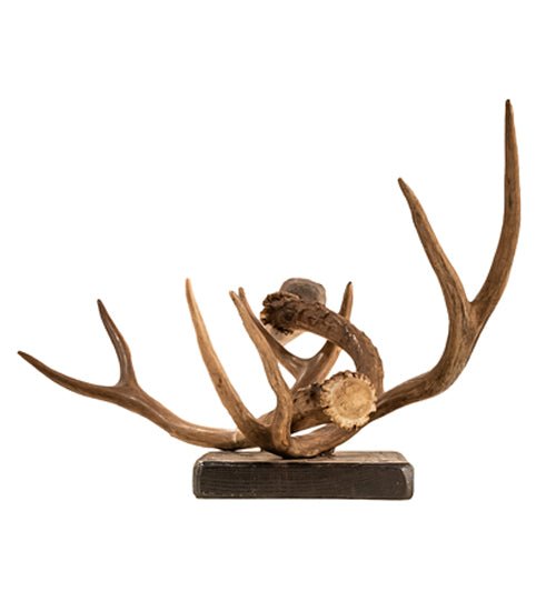 14" Wide Antlers Elk & Mule Deer Wall Sconce - Ozark Cabin Décor, LLC