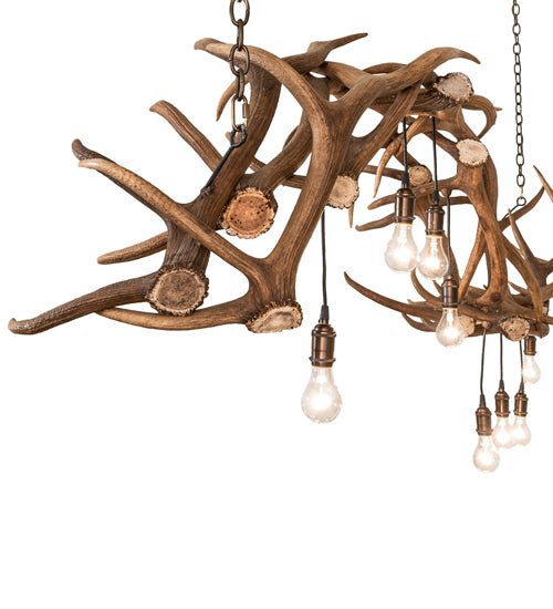 74" Long Antlers 8 Light Oblong Chandelier - Ozark Cabin Décor, LLC