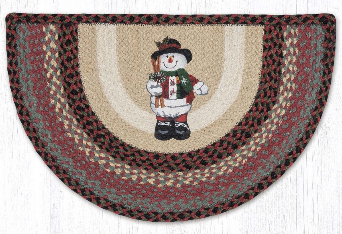 Snowman in Top Hat Slice Jute Rug - Ozark Cabin Décor, LLC