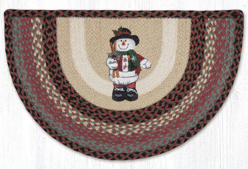 Snowman in Top Hat Slice Jute Rug - Ozark Cabin Décor, LLC