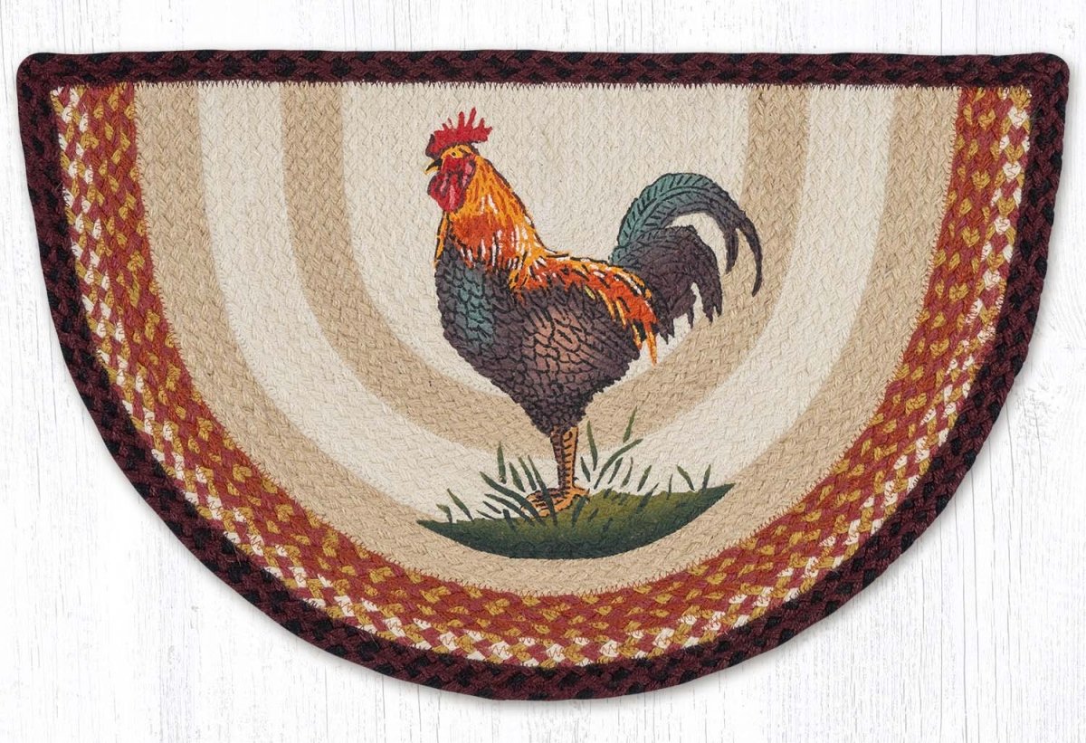 Rustic Rooster Slice Jute Rug - Ozark Cabin Décor, LLC