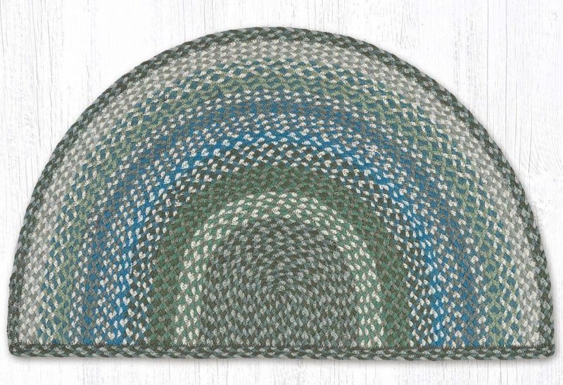 Sage/Ivory/Settlers Blue Large Jute Slice Rug
