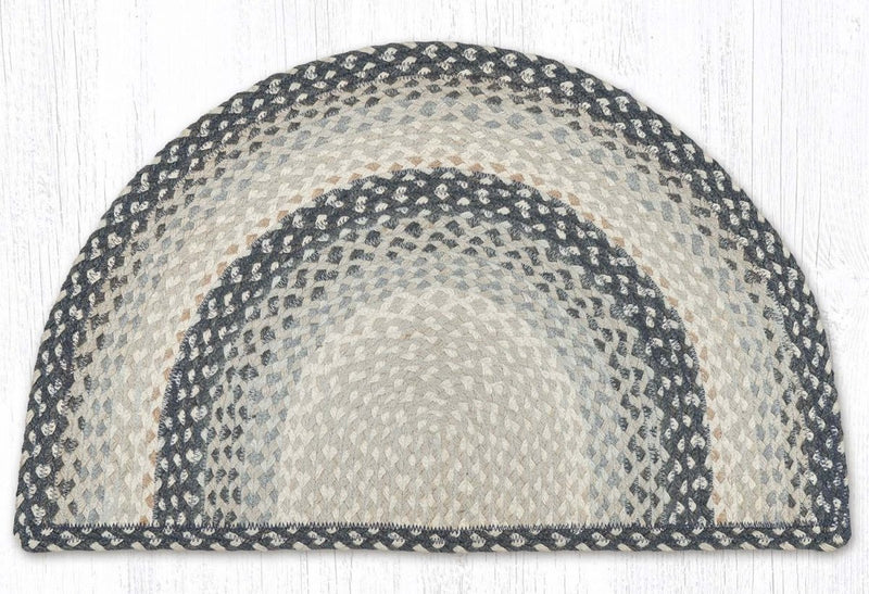 Gray/Sand/Ivory Braided Jute Slice Rug