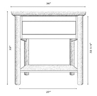 Cedar Log Open Vanity with Shelf - Slab Style Top