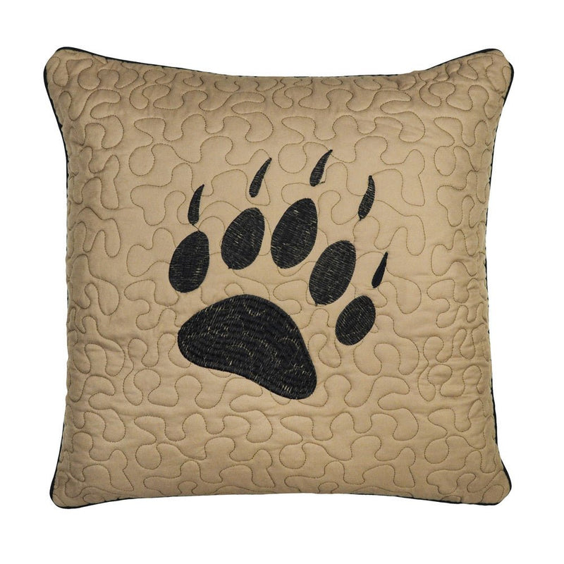Bear Walk Plaid Decorative Pillow - Paw - Ozark Cabin Décor, LLC