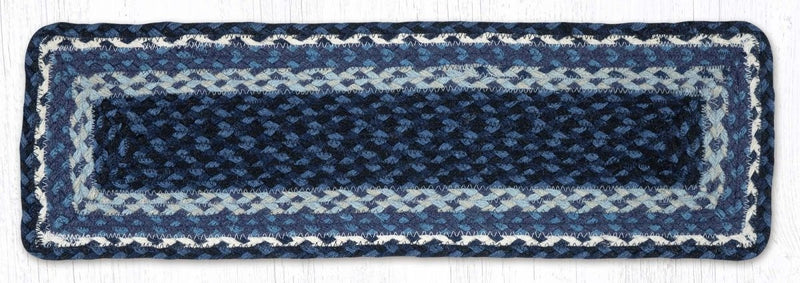 Blue, Gray, & Ivory Stair Tread - Ozark Cabin Décor, LLC