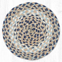 Blue/Natural Braided Jute Trivet & Swatch - Ozark Cabin Décor, LLC