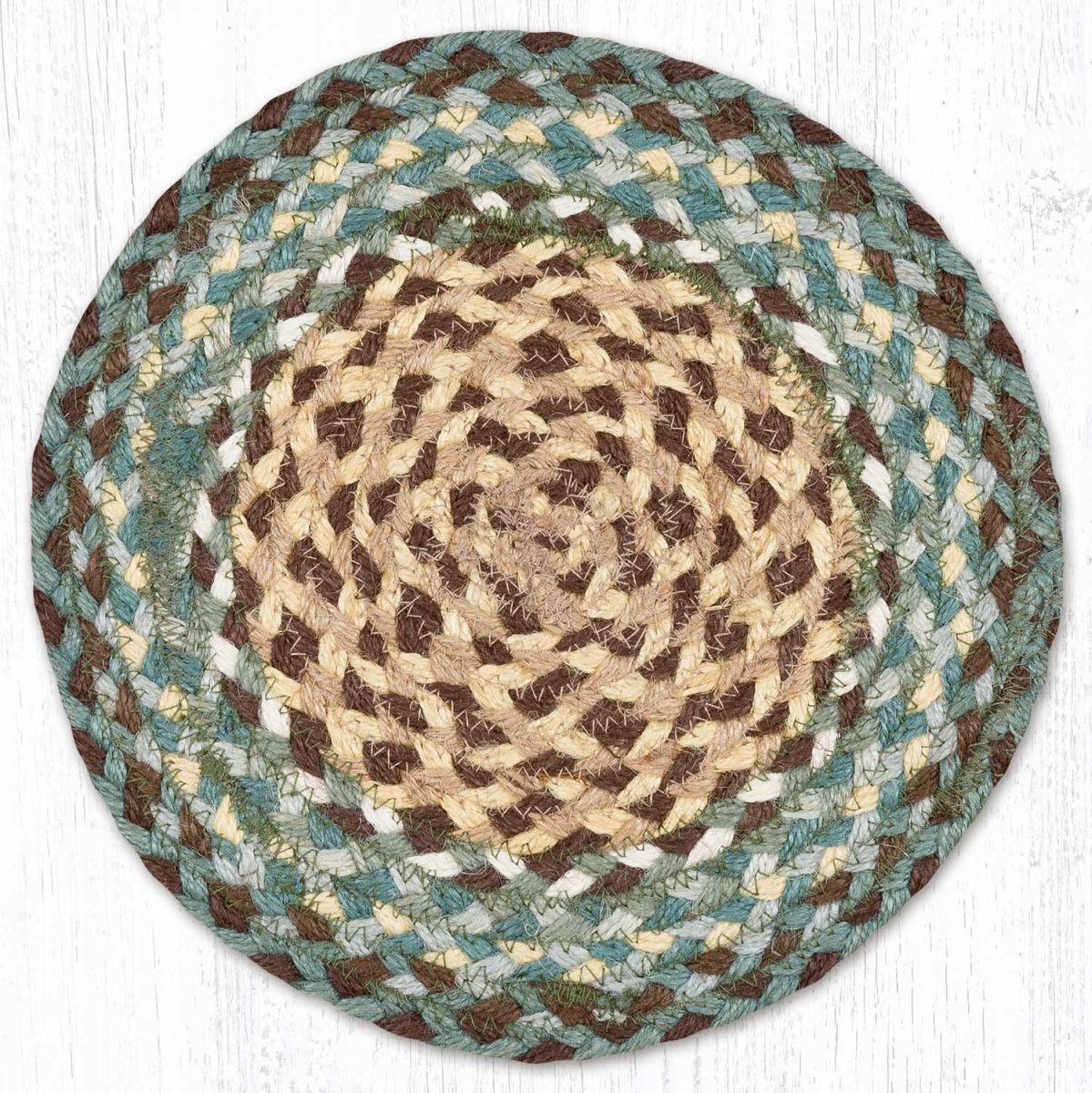Dark Green Braided Jute Trivet & Swatch - Thumbnail 2