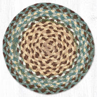 Dark Green Braided Jute Trivet & Swatch - Ozark Cabin Décor, LLC