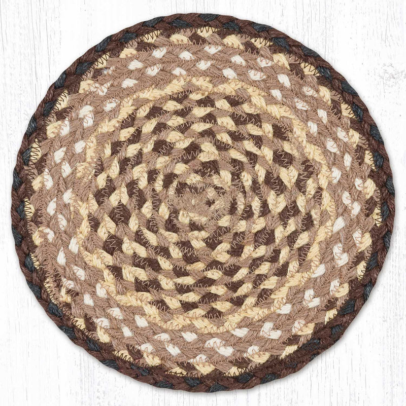 Chocolate/Natural Braided Jute Trivet & Swatch - Ozark Cabin Décor, LLC