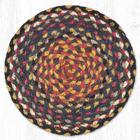 Burgundy/Blue/Gray Braided Jute Trivet & Swatch - Ozark Cabin Décor, LLC
