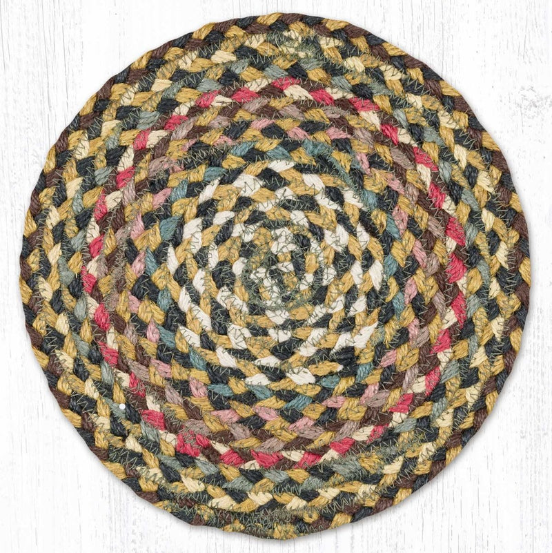 Fir/Ivory Braided Jute Trivet & Swatch - Ozark Cabin Décor, LLC
