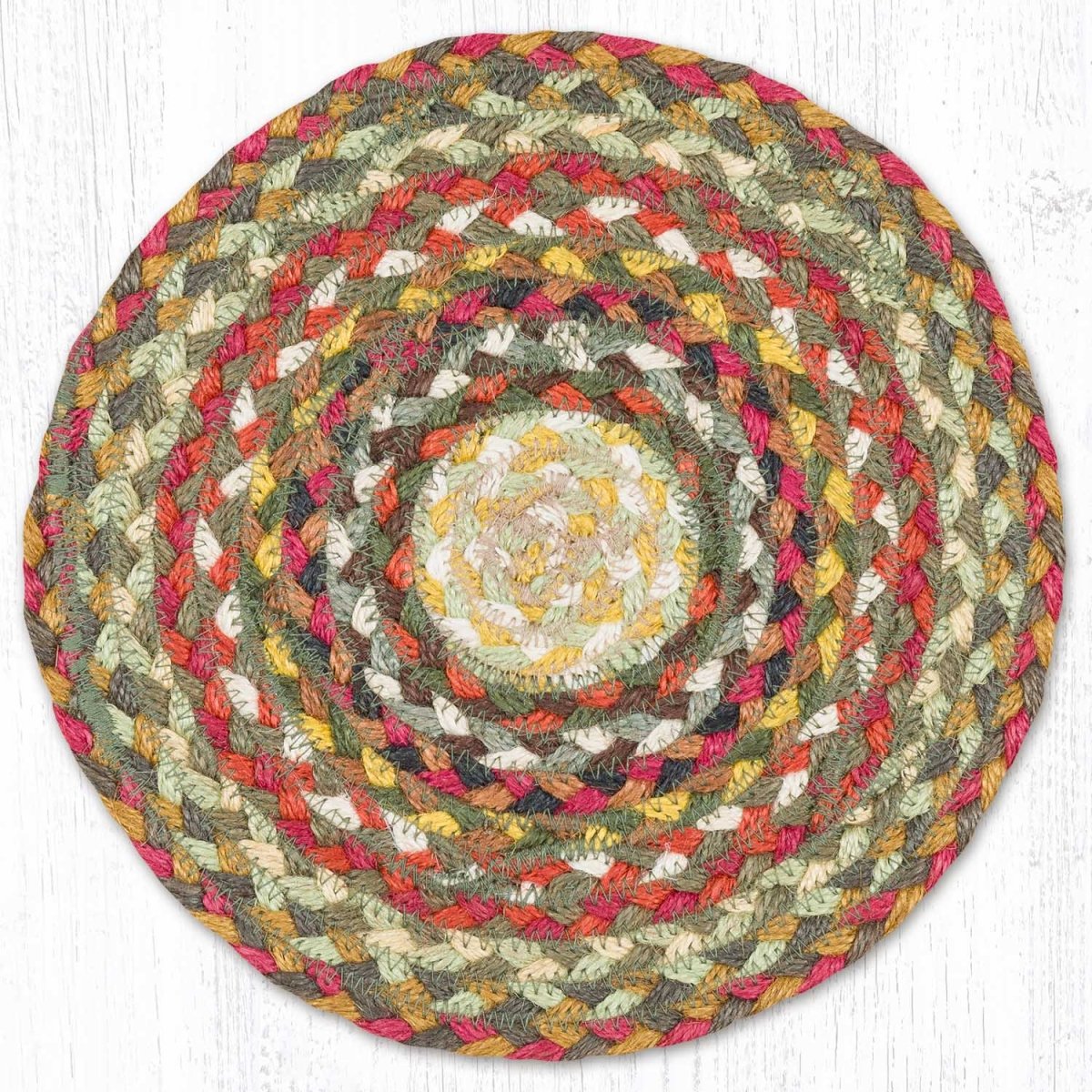 Honey/Vanilla/Ginger Braided Jute Trivet & Swatch - Ozark Cabin Décor, LLC