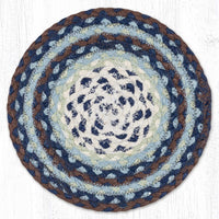 Blueberry/Cream Braided Jute Trivet & Swatch - Ozark Cabin Décor, LLC