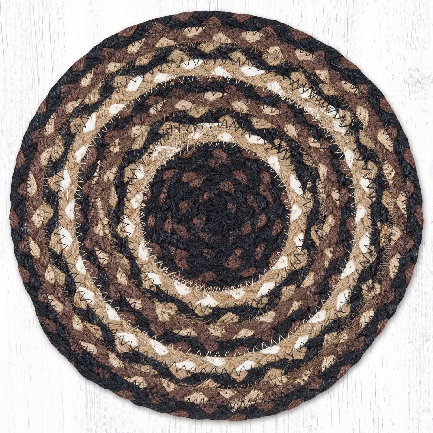 Mocha Frappuccino Braided Natural Jute Trivet & Swatch