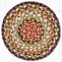 Burgundy/Mustard/Ivory Braided Jute Trivet & Swatch - Ozark Cabin Décor, LLC