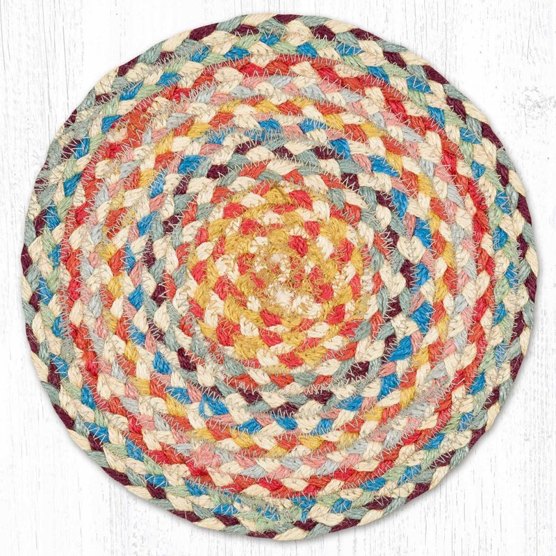 Multi Color Braided Jute Trivet & Swatch - Ozark Cabin Décor, LLC