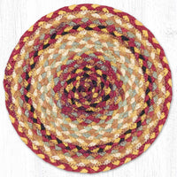 Burgundy/Gray/Cream Braided Jute Trivet & Swatch - Ozark Cabin Décor, LLC
