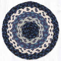 Blue/Gray/Ivory Braided Jute Trivet & Swatch - Ozark Cabin Décor, LLC