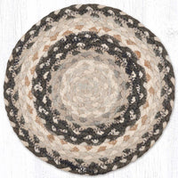 Gray/Sand/Ivory Braided Jute Trivet & Swatch - Ozark Cabin Décor, LLC