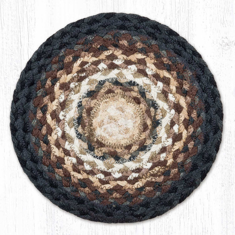 Brown/Tan/Ivory Braided Jute Trivet & Swatch - Ozark Cabin Décor, LLC