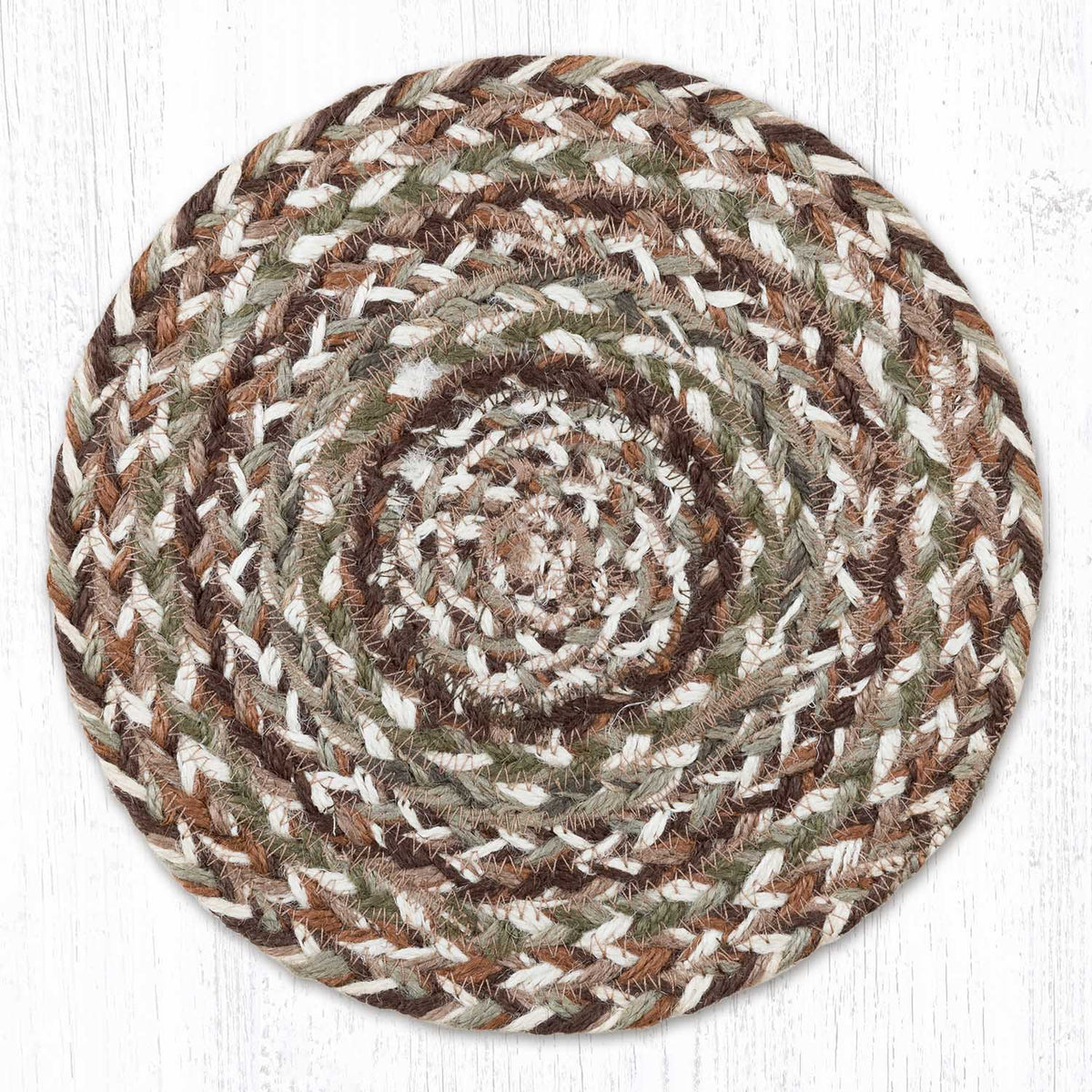 Sandstone Sage 10" Round Braided Jute Trivet
