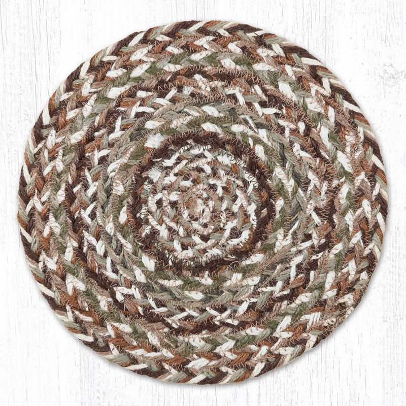 Sandstone Sage 10" Round Braided Jute Trivet