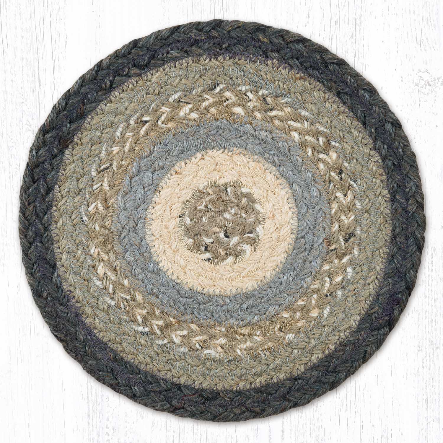 Charcoal/Gray/Ivory Braided Jute Trivet