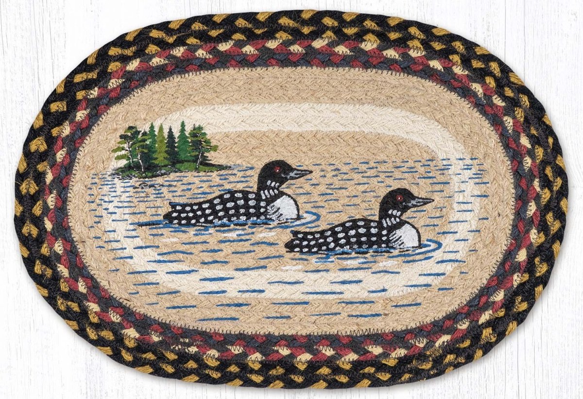 Loon Patch Oval Braided Placemat - Ozark Cabin Décor, LLC