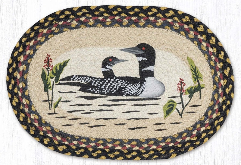 Loon Oval Braided Placemat - Ozark Cabin Décor, LLC