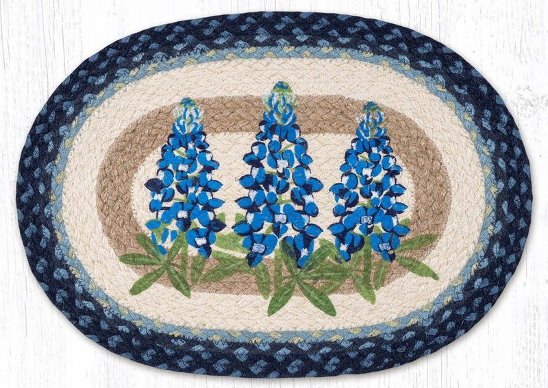 Bluebonnets Oval Braided Placemat - Ozark Cabin Décor, LLC