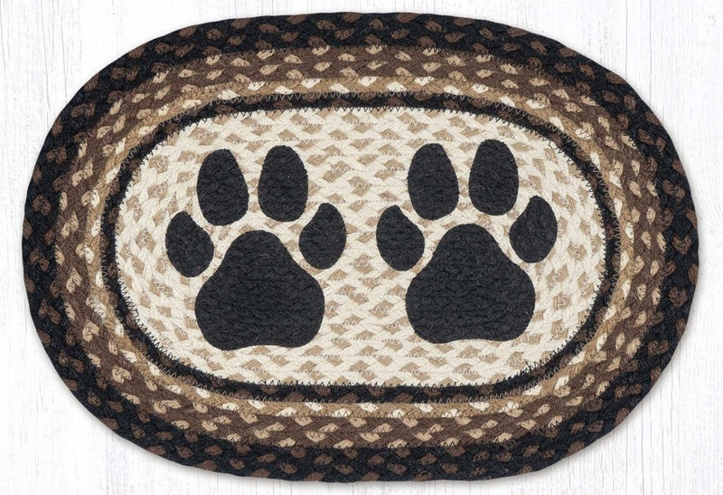 Dog Paw Oval Braided Placemat - Ozark Cabin Décor, LLC