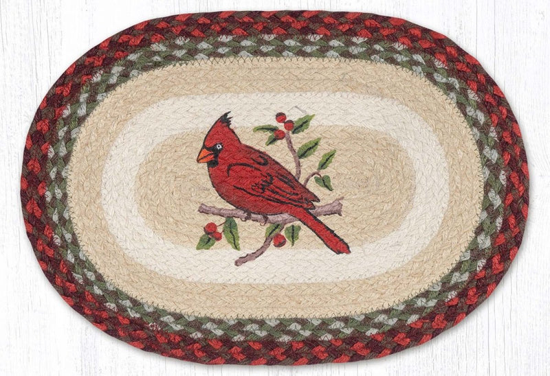 Cardinal Oval Braided Placemat - Ozark Cabin Décor, LLC