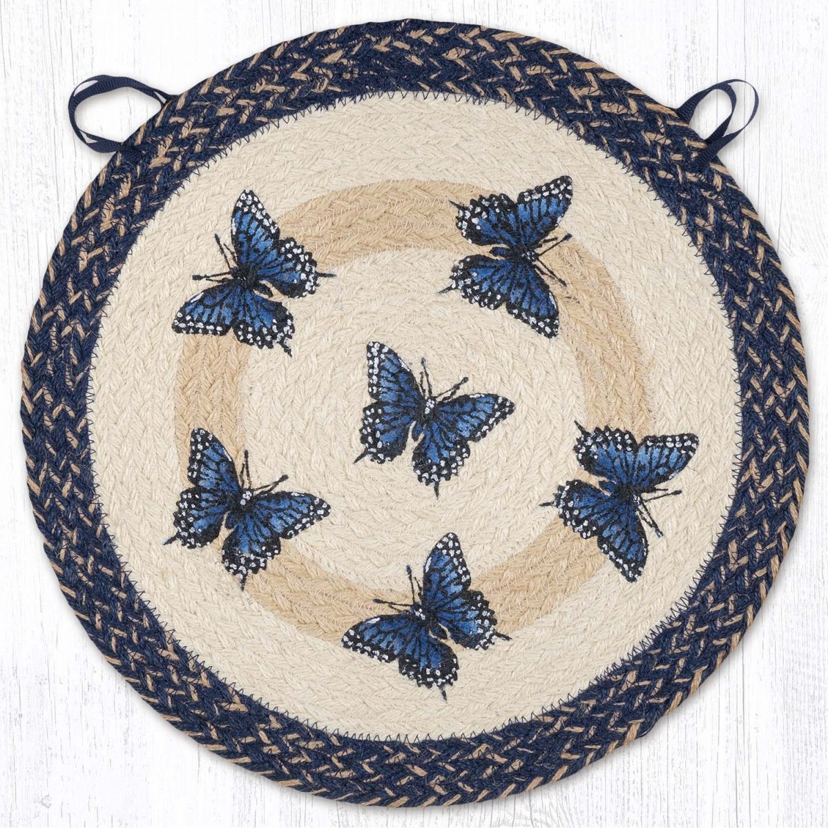 Blue Swallowtail Chair Pad - Ozark Cabin Décor, LLC