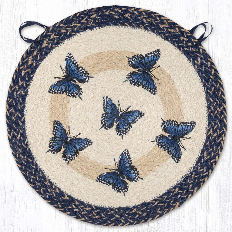 Blue Swallowtail Chair Pad - Ozark Cabin Décor, LLC