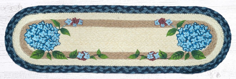 Blue Hydrangea Stair Tread - Ozark Cabin Décor, LLC