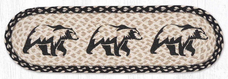 Graphic Bear Oval Braided Jute Stair Tread