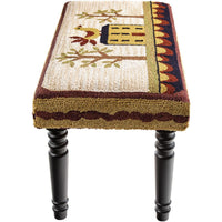 Bless Our Home Hooked Bench - Ozark Cabin Décor, LLC