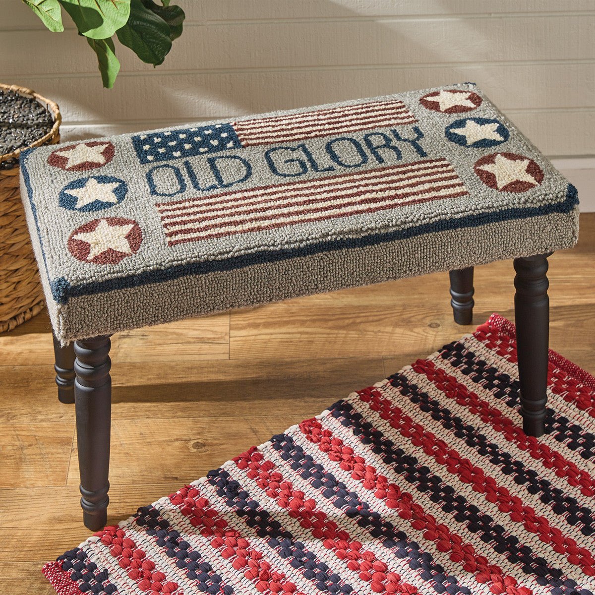 Old Glory Hooked Yarn Bench
