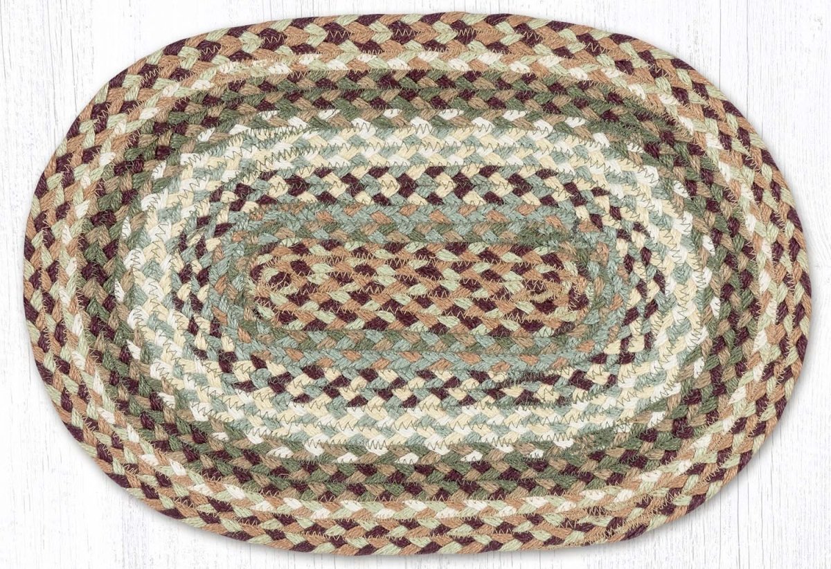 Buttermilk/Cranberry Jute Placemat - Ozark Cabin Décor, LLC