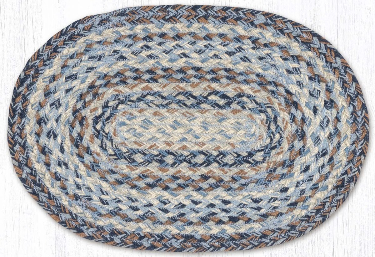 Denim Oval Jute Placemat - Ozark Cabin Décor, LLC